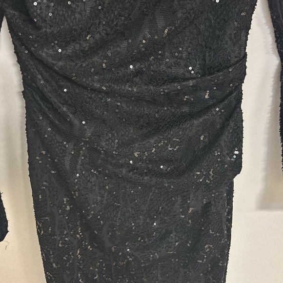 Talbot Runhof Sequin Modest Rushed Formal Maxi Dress - Picture 5 of 11